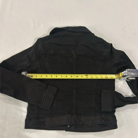 William Rast‎ Medium Metallic Black shimmer Jean Denim Jacket EUC - Picture 4 of 5